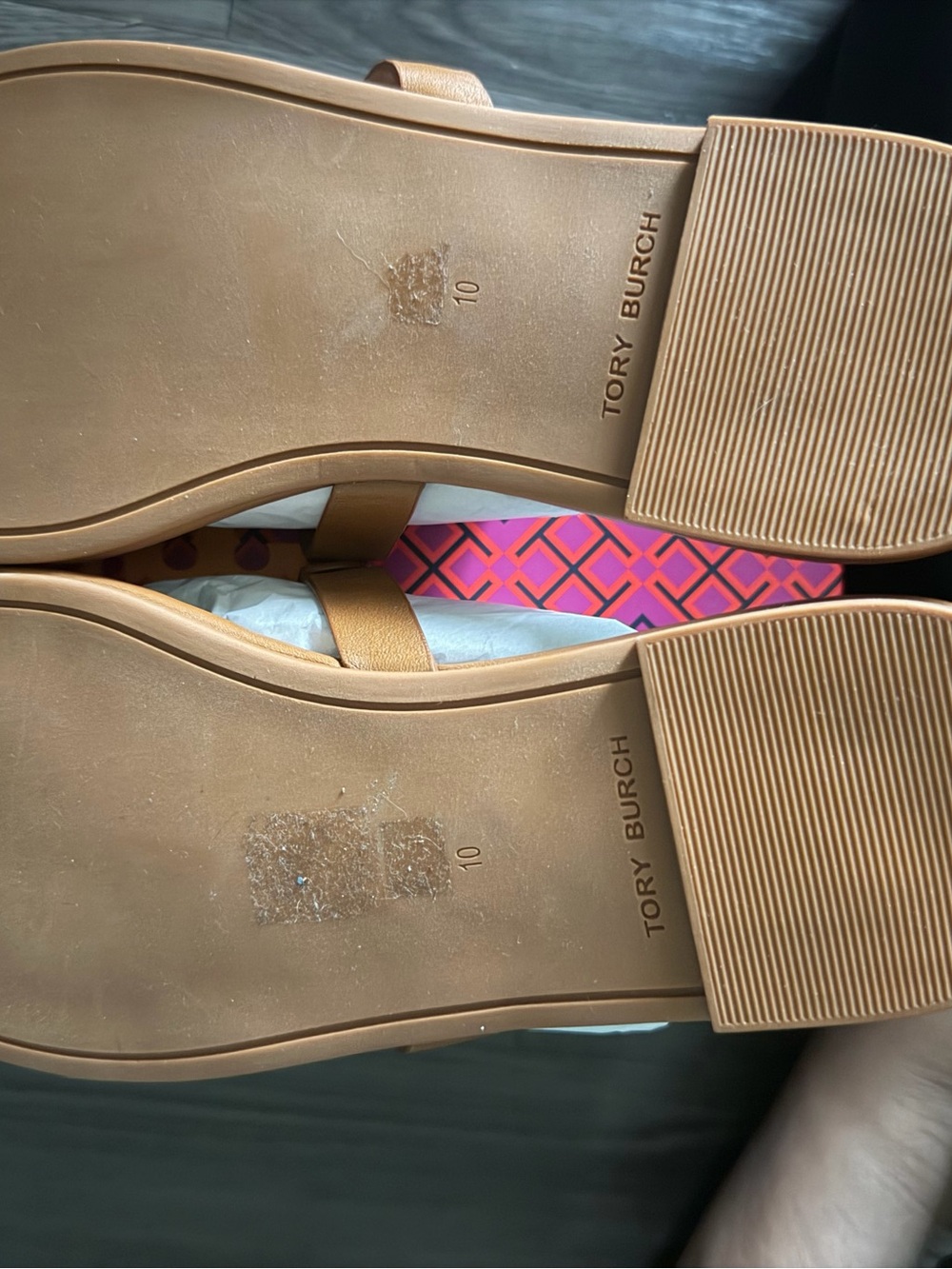 New! Tory Burch Miller Tan Leather Thong Sandal - Picture 5 of 6